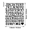 Schwarze 1-Zoll Alphabet Aufkleber mit Zahlen und Symbolen für DIY Geschenke und Tagebücher - Handschrift Schwarz (P216)