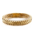 Bracciale a catena in osso di drago in acciaio inossidabile 316L oro con chiusura pieghevole - Oro