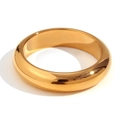 Anello spesso a cupola placcato oro 18 carati con finitura lucida e design moderno - US 5 / Oro
