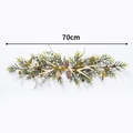 70cm Christmas rattan garland with artificial greenery, pine cones and decorative antlers - Length 70cm