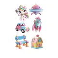 Adesivi impermeabili con unicorno e disegni di razzi e auto per bambini - Unicorno Chef (WS-C084)