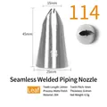 Stainless steel leaf piping tip model 114 for cake decorating with seamless welding finish - 114 (Leaf Type)