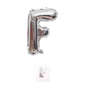 16-inch silver foil party balloon in capital letter F shape with retail packaging - 16" / Silver Letter F (With Backing Card)