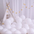 White party balloons set with mini tent and gold star garland for festive event backdrop - Special Price Drop - 10-inch Medium Balloons (22 Pieces) Macaron White - A Must-have Choice
