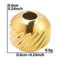 Golden 0.6cm textured stainless steel bead accessory for DIY jewelry making - 0.6cm / Gold