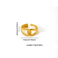 18k gold plated stainless steel geometric twist ring with precise measurements - Adjustable Open / Twisted Rope Entwined Ring (TYGR0115)