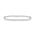 Elegant S925 sterling silver tennis bracelet with square-cut sparkling cubic zirconia - 3mm Square Platinum 16.5cm Approx. 9g
