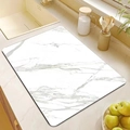 Close-up of marble pattern kitchen mat showing water-absorbent and non-slip surface texture - 20*30cm / Marble 17
