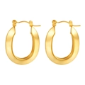 Classic gold geometric hoop earrings in polished titanium steel for a minimalist look - Simple Polished Hoop Gold (MS-637)