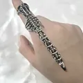 Silver gothic joint armor ring for men with vintage punk style on white satin - Scorpion Movable Joint Ring / Silver