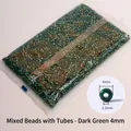 Dark green 4mm glass seed bead set including round and tube beads for DIY jewelry - Dark Green Mixed 4mm with Bugle Beads