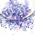 Mix of light purple and sky blue star and moon beads for DIY jewelry making - Blue Purple