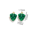 3D dark green grape pendant charm with golden loop and 15mm by 11mm dimensions - Green Grapes