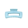 Elegant light blue square hair claw clip with marble texture for ponytail styles - 10.5cm Blue Crackle