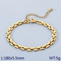 Golden titanium steel hollow link bracelet with lobster clasp and adjustable chain - Gold 180x5.5mm (KB189685-Z)