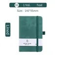 A6 portable dark green leather notebook with elastic band and pen loop, lined inner pages - Dark Green / A6