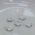 Silver-plated 14K gold filled earrings hooks with sparkling cubic zirconia for DIY jewelry - Small Ear Hook / Silver