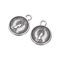 Silver alloy coin pendants featuring Queen Elizabeth II portrait for DIY jewelry making - Round 4 5g / 4 Pieces Per Pack