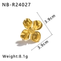 Detail view of 18K gold flower ring showing dimensions 3.9cm and 8.1g weight - Sunflower Flower Style (NB-R24027) / Gold