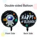 Double-sided astronaut and rocket foil balloon for kids space birthday party decor - Double Sided 18 Inch Astronaut Round Balloon