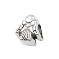 Silver angel charm bead for DIY bracelets featuring detailed wings and a metal finish - Angel 9x10mm