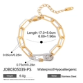 Bracciale a maglie bicolore oro e argento in acciaio inossidabile con chiusura a spilla - Bracciale (JDB0305039-PS)
