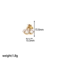 Golden cherry pendant with crystals showing dimensions 15.6mm by 15.5mm and 1.8g weight - White Zircon Cherry (TP024-WT)