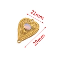Vue détaillée du connecteur de boucle d'oreille cœur avec dimensions 21 mm et 29 mm - 21mmx29mm / Blanc (Couleur Opale)