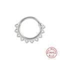 Minimalist S925 sterling silver triangular hollow nose ring and cartilage earring stud - Platinum (#10 Triangle Hollow)
