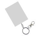 Porte-clés rectangulaire gris avec fermoir mousqueton et anneau pour gravure personnalisée - Silver claw lobster clasp (blocked, you need to look at the picture and ask customer service) / Emballage Individuel