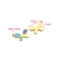 Colorful butterfly pendant in gold finish with precise 17x11mm size measurements - Butterfly (Single Hole) / 11*17mm (Hole: 1.2mm) (ai-5 Pieces/Pack) / Gold Blue Green