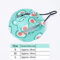 Adjustable avocado print pet sun hat with ear holes in size chart display - Avocado
