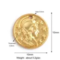 18K gold micro-pave flower star pendant for DIY handbags with embossed coin design - Classical Portrait Gold Coin (L131392-Gold)