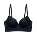 Sujetador push-up de seda de hielo sin costuras en negro con tirantes finos y suaves - XL / Negro