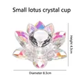 Iridescent aurora lotus crystal nail cup with multifaceted cut glass finish, 8.3cm - Small Lotus Shaped Crystal Cup