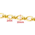 Gold vacuum-plated stainless steel oval clip chain with 2mm thickness and 10mm ring diameter - 18K Gold Plated Handmade Clip Link Chain 10mm