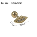 Gold stainless steel fan-shaped stud earring with three white zircon stones and ball back - Gold--Style 4 (Three Zircon Fan)