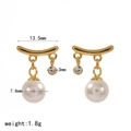 Especificaciones detalladas de los pendientes de perlas con perla de 7,8 mm y peso 1,8g - Estilo Perla de Gota en Arco (TE60654)