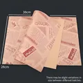 Papel kraft vintage para sándwiches con texto decorativo, tamaño 38x28cm - Papel Kraft de Periódico Inglés (50 Hojas)