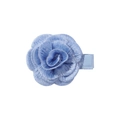 Fermaglio per capelli a rosa in tessuto celeste con rete a strati e ricamo - Blu Chiaro