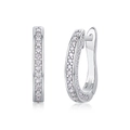 Chic 925 silver U-shaped hoop earrings with sparkling pavé moissanite stones for women - E13183 U-Shaped-96 Moissanites