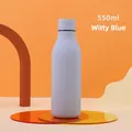 Insulated 550ml stainless steel water bottle in matte funky blue finish - Rubber Paint Funky Blue
