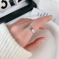 Adjustable silver minimalist ring with liberté engraving for a chic french style - Letter Ring J0687-liberté Engraving