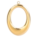 Primer plano de un colgante ovalado dorado de acero inoxidable para la creación de joyas - Dorado
