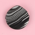 Mini finger cushion puff with black and white wave pattern for precise makeup application - Single Teardrop Black White Marble Puff