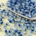 Macro shot of 10mm blue ice-crackle glass beads for DIY jewelry making and accessories - 10mm / Dark Blue
