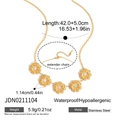 Makro-Detail der goldenen Gänseblümchen-Kette mit weißen Zirkonia und Verlängerung - Fünf Blumen Gänseblümchen-Stil (JDN0211104) / Gold