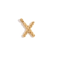Minimalist 18K gold plated stainless steel letter X pendant with twist texture design - Gold - Letter X
