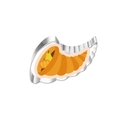 Detailed view of cornucopia-shaped stainless steel cookie cutter for Thanksgiving baking - Cornucopia 7344