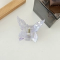 Lavender marbled acetate butterfly hair claw clip with gold spring for women - Grape Purple